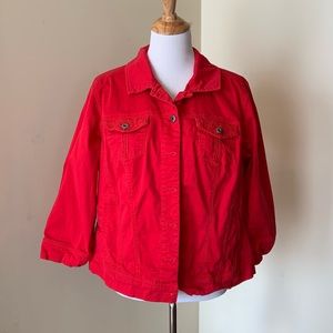 CB red stretch jacket